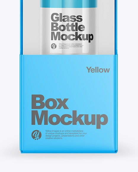 Box with Cosmetic Bottle Mockup