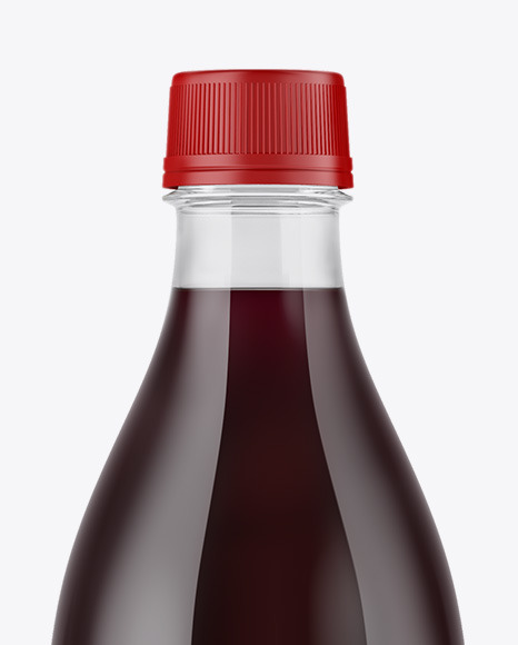 Clear PET Bottle with Dark Drink Mockup