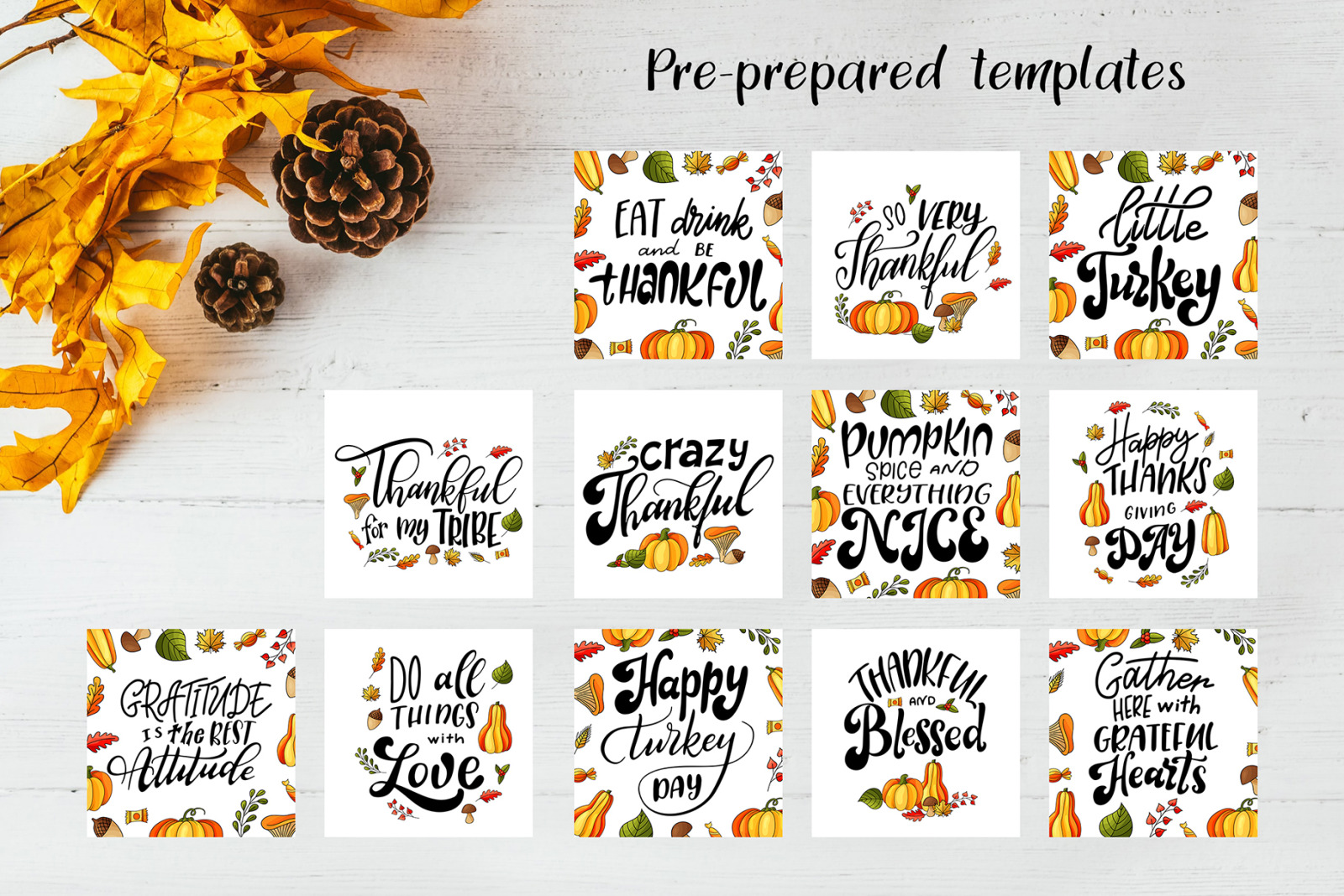 Thanksgiving holiday overlay+clipart