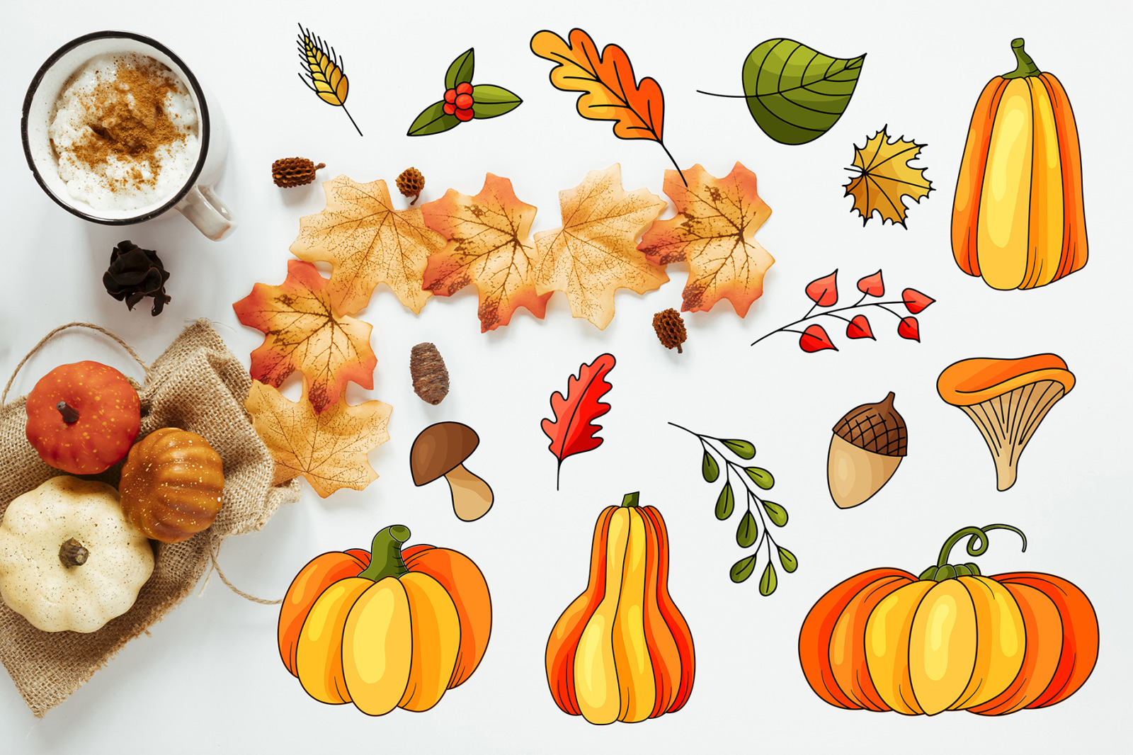 Thanksgiving holiday overlay+clipart