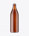 Amber Glass Beer Bottle Mockup