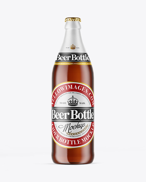 Amber Glass Beer Bottle Mockup - Brown beer bottle mockup