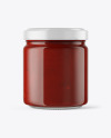 Clear Glass Jar with Sauce Mockup