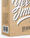 Kraft Box with Metallic Bag Mockup - Half Side View