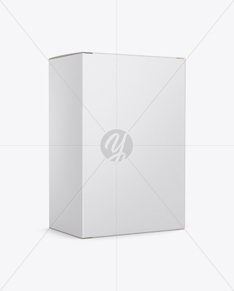 Matte Paper Box with Metallic Bag Mockup - Half Side View