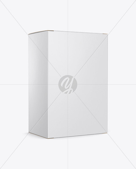 Glossy Paper Box with Metallic Bag Mockup - Half Side View