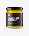 Clear Glass Jar with Honey Mockup