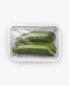 Plastic Tray With Green Zucchini Mockup