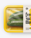 Plastic Tray With Green Zucchini Mockup