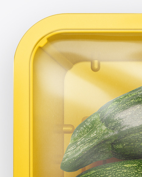 Plastic Tray With Green Zucchini Mockup