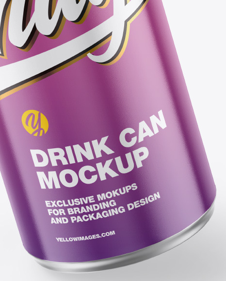 Metallic Drink Can w/ Glossy Finish Mockup