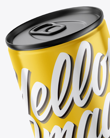 Metallic Drink Can w/ Glossy Finish Mockup