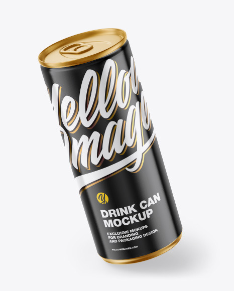 Metallic Drink Can w/ Glossy Finish Mockup