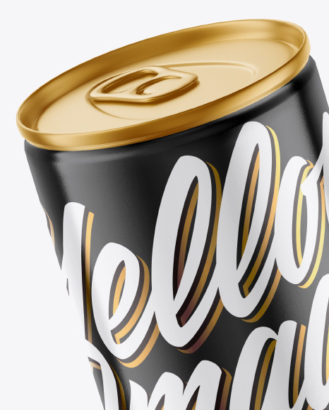 Metallic Drink Can w/ Glossy Finish Mockup