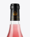 Clear Glass Pink Wine Bottle Mockup