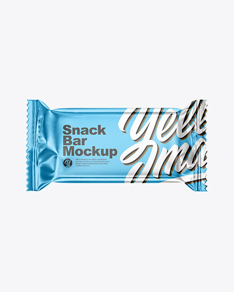 Metallic Snack Bar Mockup - Flow-Pack Mockups