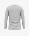 Men's Heather Long Sleeve T-Shirt Mockup - Back View