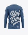 Men's Heather Long Sleeve T-Shirt Mockup - Back View