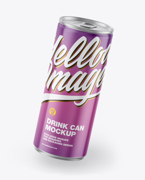 Metallic Drink Can w Glossy Finish Mockup - Clay mockup