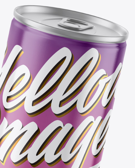 Metallic Drink Can w/ Glossy Finish Mockup