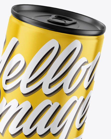 Metallic Drink Can w/ Glossy Finish Mockup