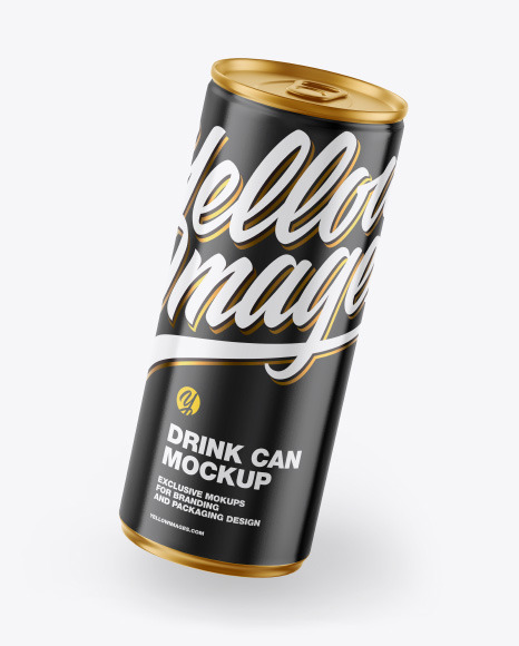 Metallic Drink Can w/ Glossy Finish Mockup