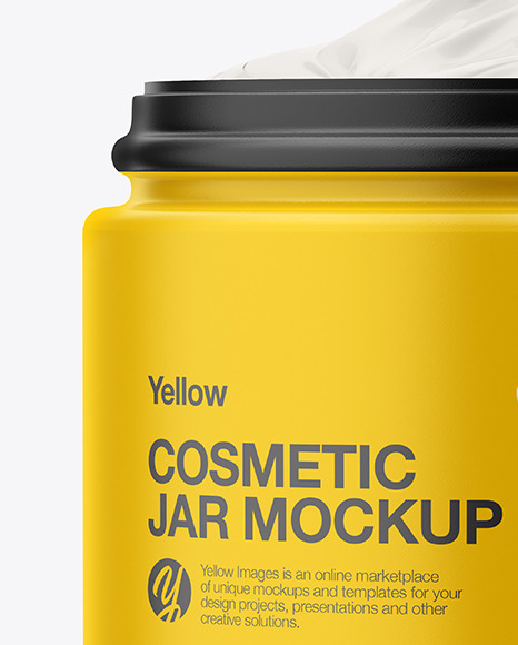 Opened Matte Plastic Cosmetic Jar Mockup