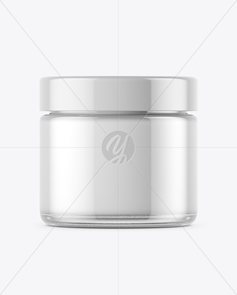 Clear Glass Cosmetic Jar Mockup