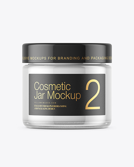 Clear Glass Cosmetic Jar Mockup