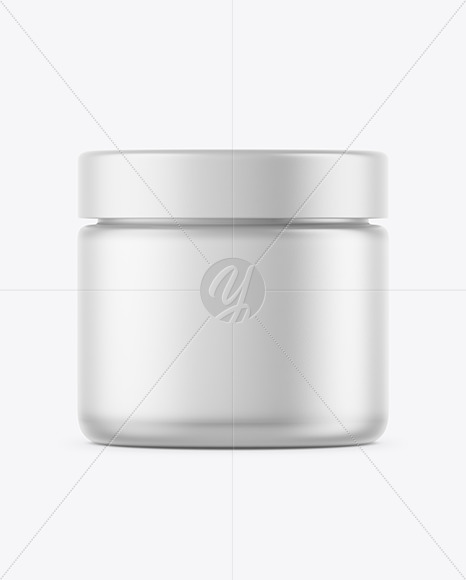 Frosted Glass Cosmetic Jar Mockup