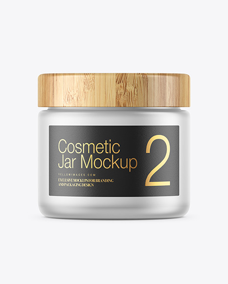 Frosted Glass Cosmetic Jar Mockup