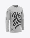 Men&#039;s Heather Long Sleeve T-Shirt Mockup - Front Half-Side View