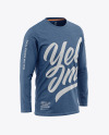 Men's Heather Long Sleeve T-Shirt Mockup - Front Half-Side View