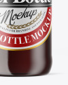 Clear Glass Bottle with Red Ale Mockup