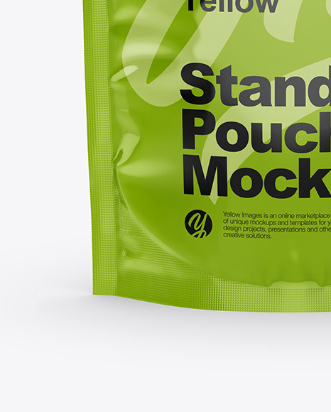 Glossy Stand Up Pouch with Zipper Mockup