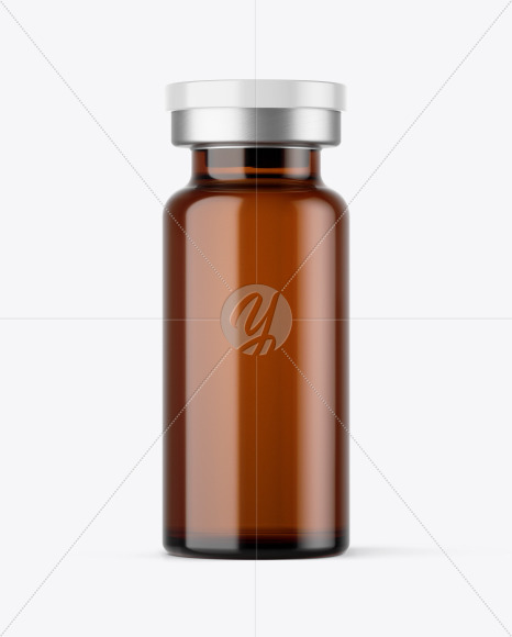 Amber Glass Medical Bottle Mockup