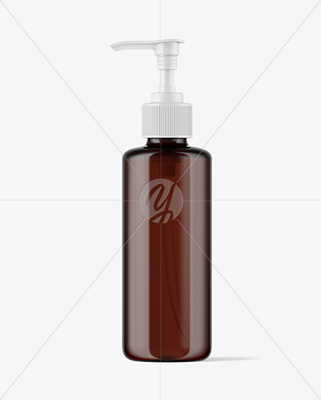 Amber Plastic Bottle Mockup