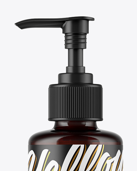 Amber Plastic Bottle Mockup