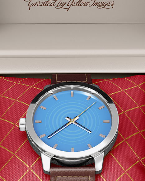 Opened Watch Box Mockup - Front View