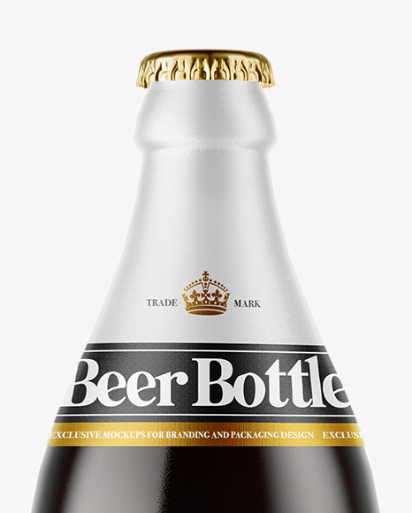 Amber Glass Dark Beer Bottle Mockup