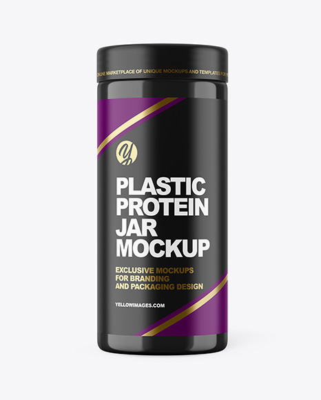 Glossy Protein Jar Mockup