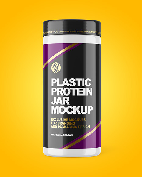 Glossy Protein Jar Mockup