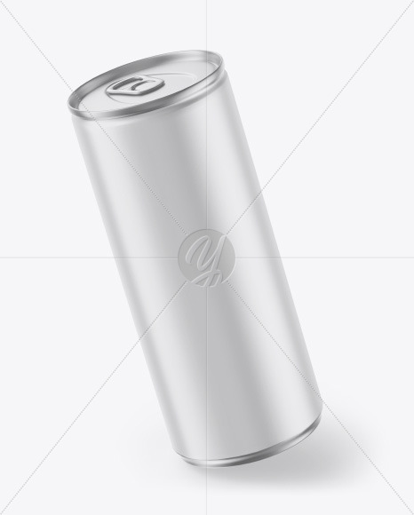 Metallic Drink Can w/ Matte Finish Mockup