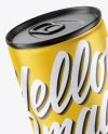 Metallic Drink Can w/ Matte Finish Mockup