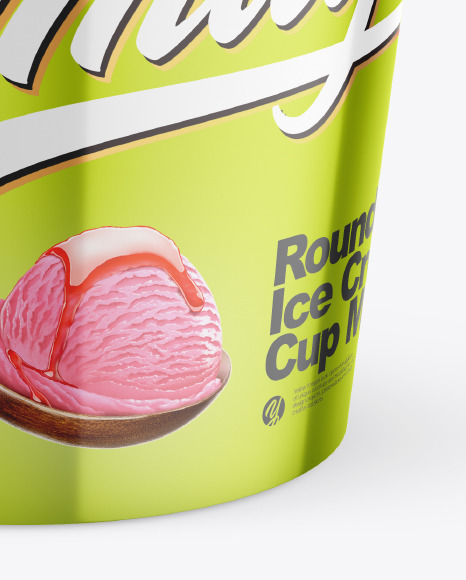 Metallic Ice Cream Cup Mockup