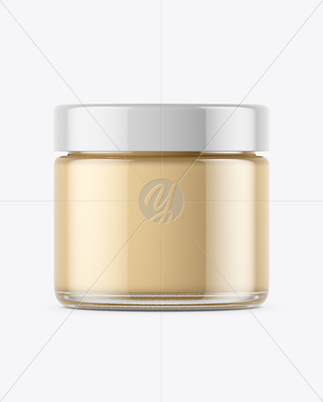 Clear Glass Cosmetic Jar Mockup