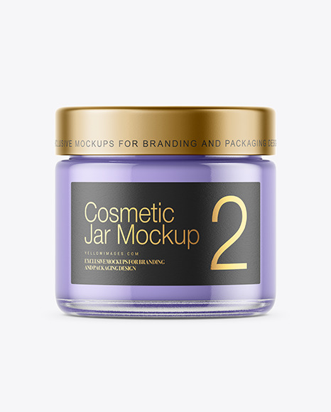 Clear Glass Cosmetic Jar Mockup