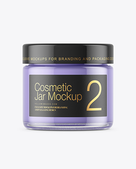 Clear Glass Cosmetic Jar Mockup