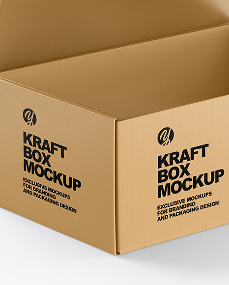 Opened Kraft Box Mockup