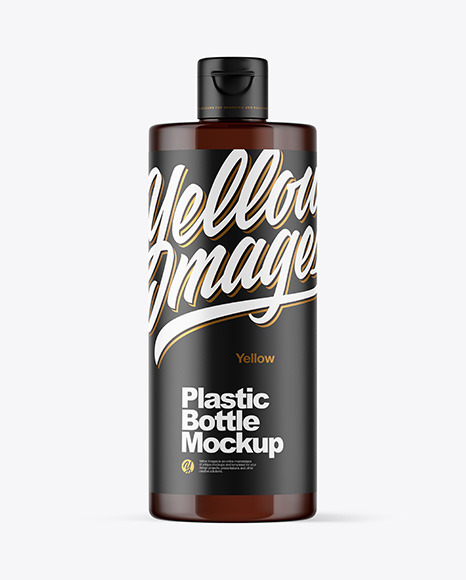 Amber Plastic Bottle Mockup